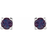 14K White 2.5 mm Lab-Grown Alexandrite Stud Earrings