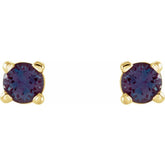 14K Yellow 2.5 mm Lab-Grown Alexandrite Stud Earrings