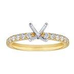 14k .20ct-Diamond Four-Prong Semi-Mount Ring