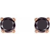 14K Rose Gold 1/8 CTW Natural Black Diamond Earrings