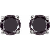 14K White Gold 1/2 CTW Natural Black Diamond Earrings