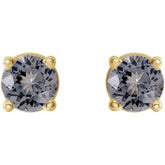 14K Yellow 3 mm Natural Gray Spinel Stud Earrings