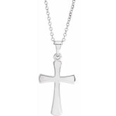 14K White Cross 18" Necklace