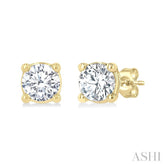 1/3 Ctw Round Cut Diamond Stud Earrings in 14K Yellow Gold