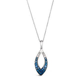 14K .59CT-Diamond and Blue-Sapphire Pendant