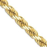 10K 10mm 9" Solid Rope Bracelet