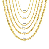 10K 1.5mm 24" Rope Chain