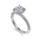 14K 0.21ct-Diamond 3.02CZ Semi-Mount