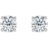 14K White 4mm :: 1/2 CTW Lab-Grown Diamond Stud Earrings