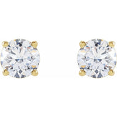 14K Yellow 1 1/4 CTW Lab-Grown Diamond Stud Earrings