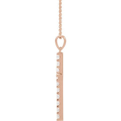 14K Rose 1 CTW Lab-Grown Diamond Cross 18" Necklace 14K Rose 1 CTW Lab-Grown Diamond Cross 18" Necklace