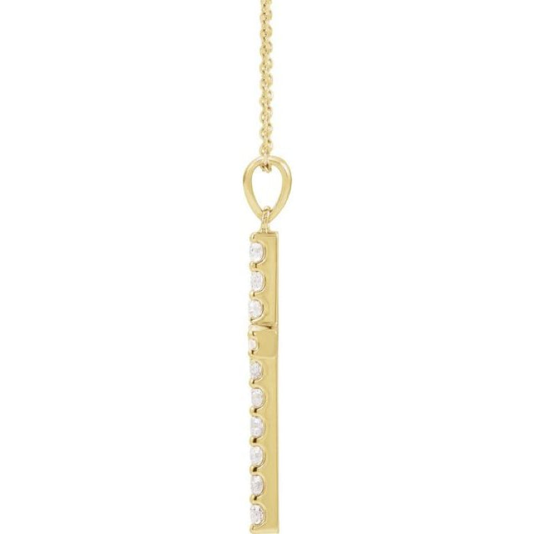 14K Yellow 5/8 CTW Lab-Grown Diamond Cross 18" Necklace 14K Yellow 5/8 CTW Lab-Grown Diamond Cross 18" Necklace
