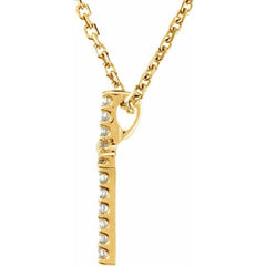 14K Yellow .06 CTW Lab-Grown Diamond Petite Cross 16" Necklace 14K Yellow .06 CTW Lab-Grown Diamond Petite Cross 16" Necklace
