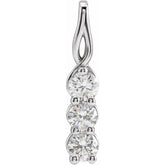 14K White 3/4 CTW Lab-Grown Diamond Three-Stone Pendant