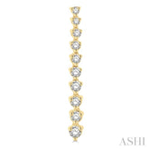 1/2 Ctw Round Cut Diamond Riviera Drop Earring in 14K Yellow Gold