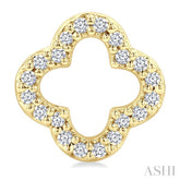 1/6 Ctw Petite Clover Round Cut Diamond Fashion Stud Earring in 10K Yellow Gold
