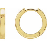 14K Yellow Gold Hinged 10 mm Hoop Earrings