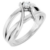 14K White Gold 1/8 CT Lab-Grown Diamond Ring