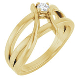 14K Yellow Gold 1/8 CT Lab-Grown Diamond Ring