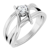 14K White Gold 1/4 CT Lab-Grown Diamond Ring