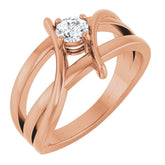 14K Rose Gold 1/4 CT Lab-Grown Diamond Ring