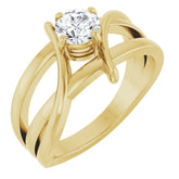 14K Yellow Gold 1/2 CT Lab-Grown Diamond Ring