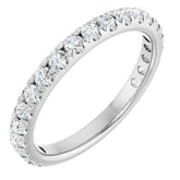Platinum 5/8 CTW Lab-Grown Diamond French-Set Anniversary Band