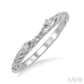 1/50 Ctw Round Cut Diamond Wedding Band in 14K White Gold