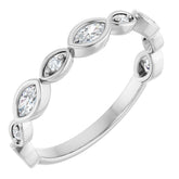 14K White 3/8 CTW Lab-Grown Diamond Anniversary Band