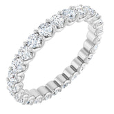 14K White 1 3/8 CTW Natural Diamond Eternity Band Size 5.5