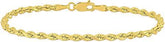 10K 4MM 8"HLTW Rope Bracelet
