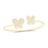 10k .75ct-Diamond Butterfly Bangle Bracelet