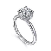 14K 0.16ct-Diamond 3.00CZ Semi-Mount