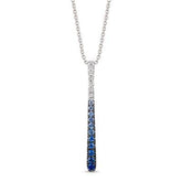 14K .59CT-Denim Ombre-Sapphire Necklace
