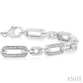 925 0.15CT Diamond Paper Clip Bracelet