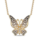 14k .43ct-Diamond Chocolate-Ombre Butterfly-Pendant