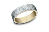 14K 6.5mm Size-10 Pebble-Pattern Wedding-Band