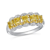 14k-Vanilla-Gold 1.32ct Yellow-and Vanilla-Diamond Ring