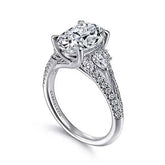 14K 0.76ct-Diamond 3.97CZ Semi-Mount