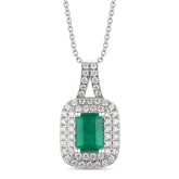 14k .40ct-Diamond .70ct Emerald LeVian Pendant