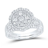 10k 1.00ct-Diamond Cluster Bridal-Set Size-7