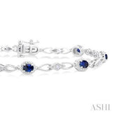 10K 0.05Ct 4*3/Sapphire Fashion Bracelet