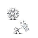 10K 2.00ct Diamond Cluster Earrings