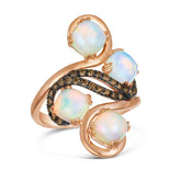 14K 0.37Ct-Diamond 1.40ct-Opal Fashion Rings