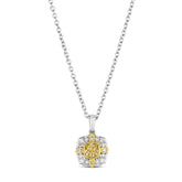 Platinum .36ct-Light-Yellow .11ct-Vanilla-Diamond Pendant