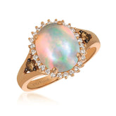 14K 0.31ct-Diamond 1.65ct-Opal Fashion Ring