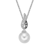 14k .08ct-Diamond Pearl Levian Pendant
