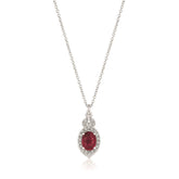 14K 0.18ct-Diamond 0.70ct/Ruby Fashion Necklace