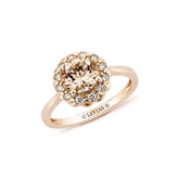 14K 0.16ct-Diamond 0.88ct-Morganite Fashion Ring