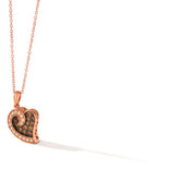 14k .30ct-Chocolate &-Nude-Diamond Heart-Pendant